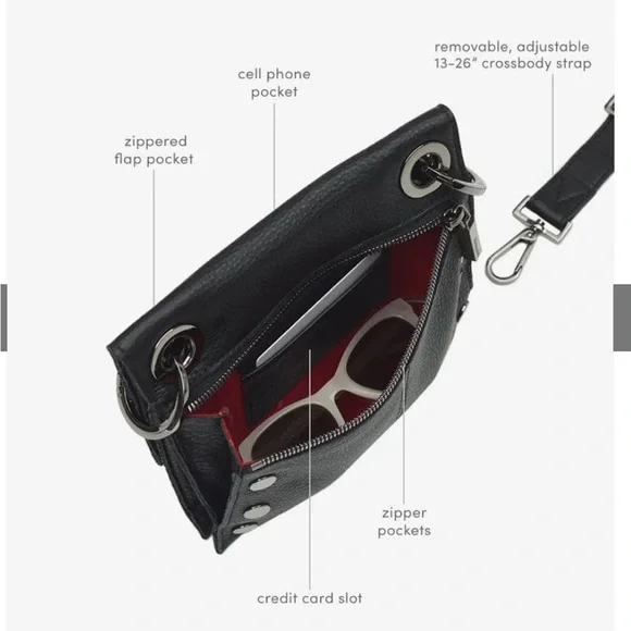 Hammitt Montana Rev Small Black Crossbody Bag with Metal Studs - Picture 12 of 12